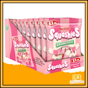 SWIZZELS SQUASHIES DRUMSTICK STRAWBERRY & CREAM FLAVOUR 12x120G