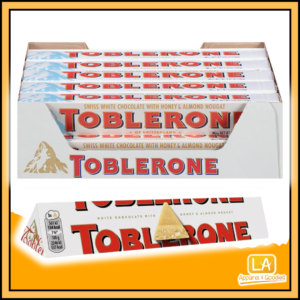 TOBLERONE WHITE CHOCOLATE WITH HONEY & ALMOND NOUGAT 20x100G