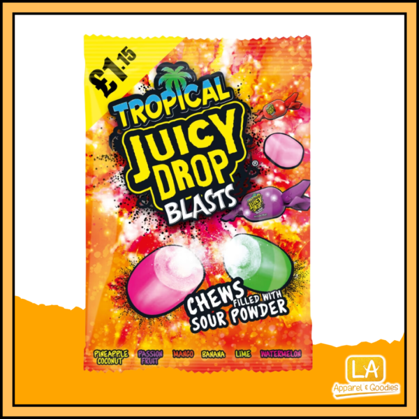 Bazooka Juicy Drop Blasts Tropical Bag 120g