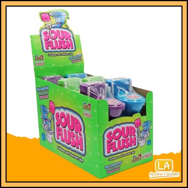 SOUR FLUSH LOLLIPOP AND SHERBET DIP 12x39G