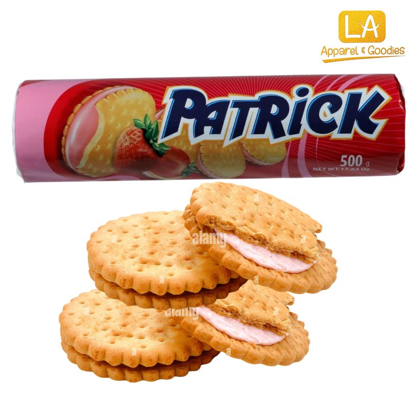 Patrick Strawberry Flavor Filled Biscuits 500g